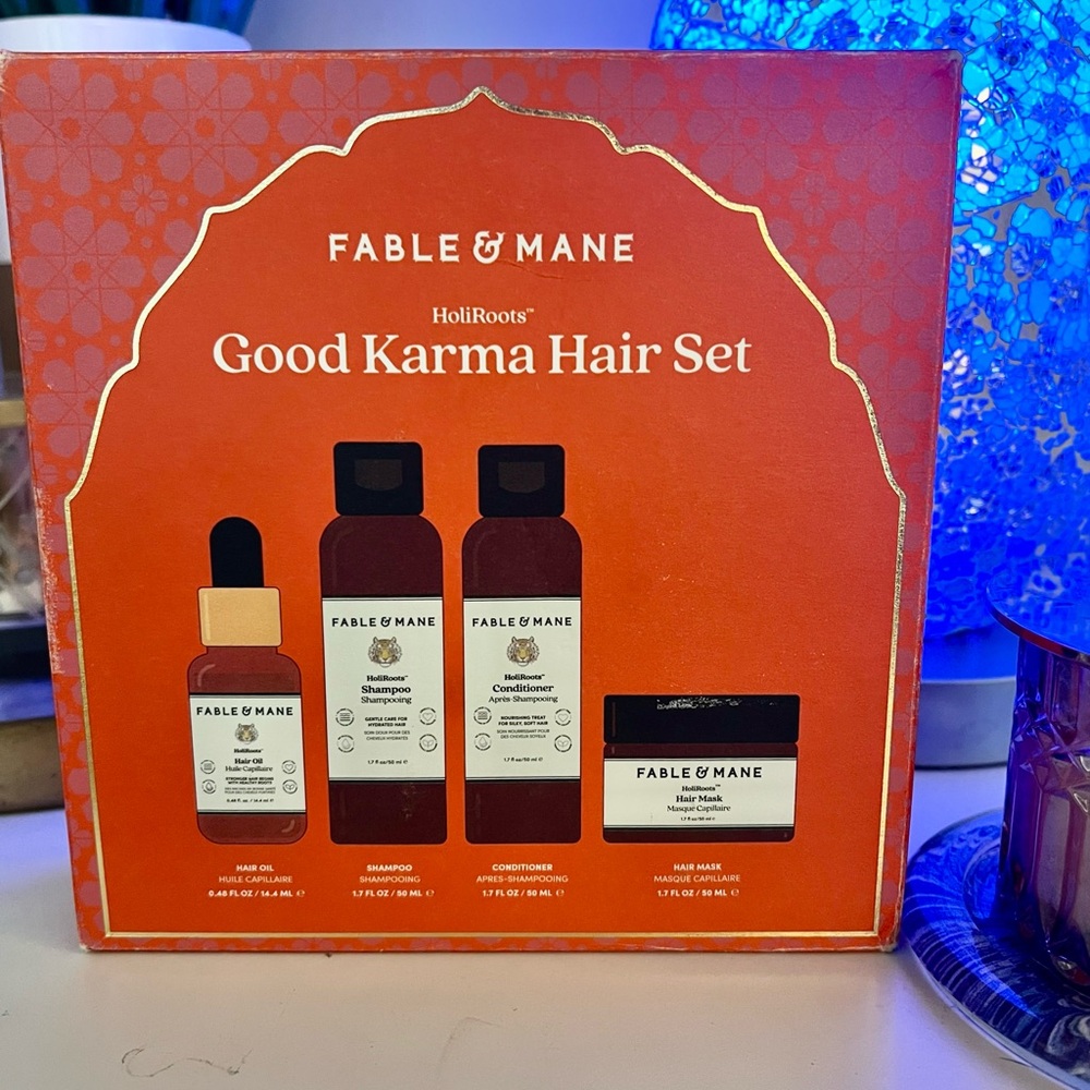 Fable & Mane Good Karma Hair Gift Set, for Stronger, Healthier Hair travel size